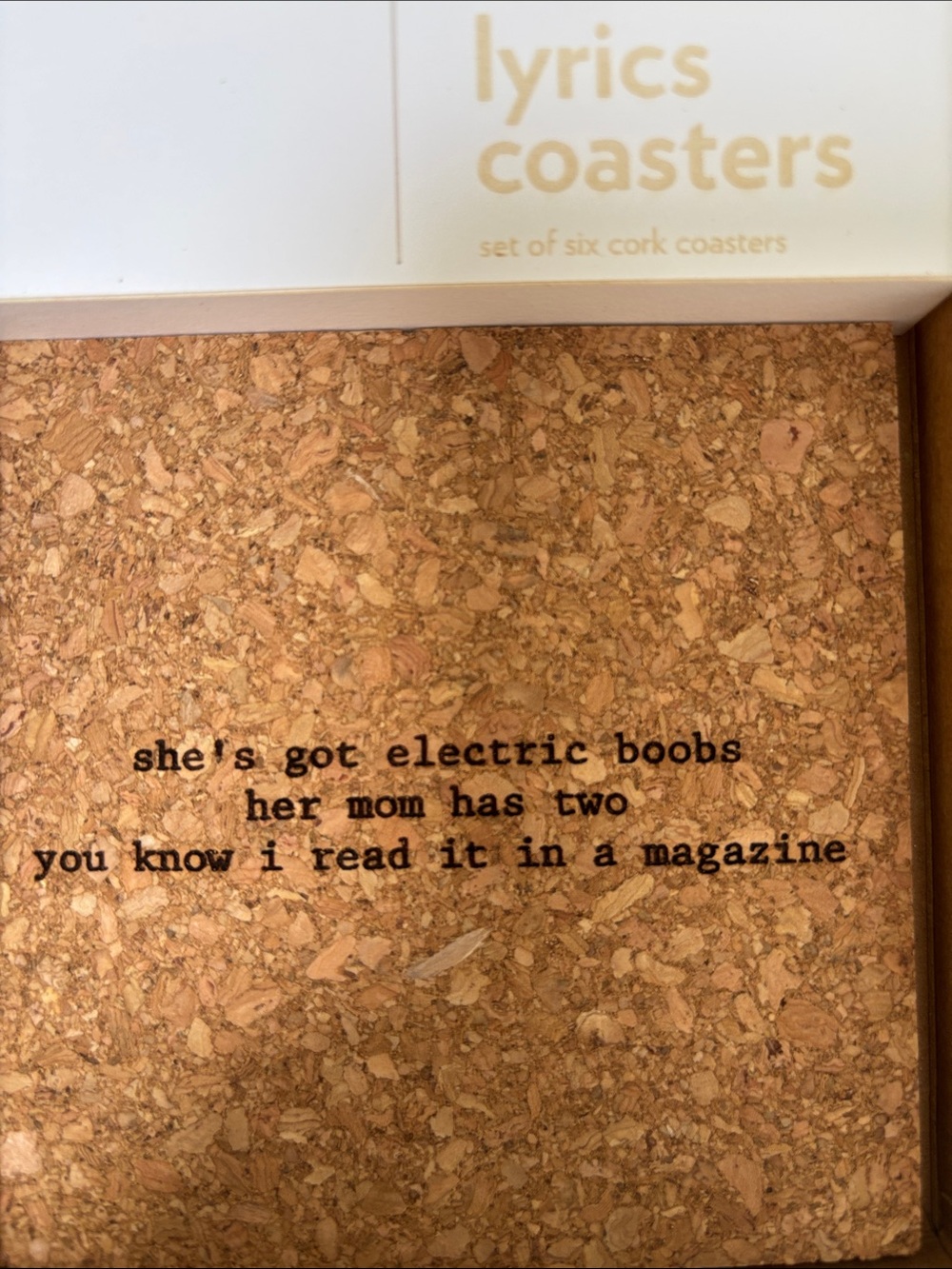 Mistaken Lyrics Cork Coasters - Set of Six - Picture 7 of 7